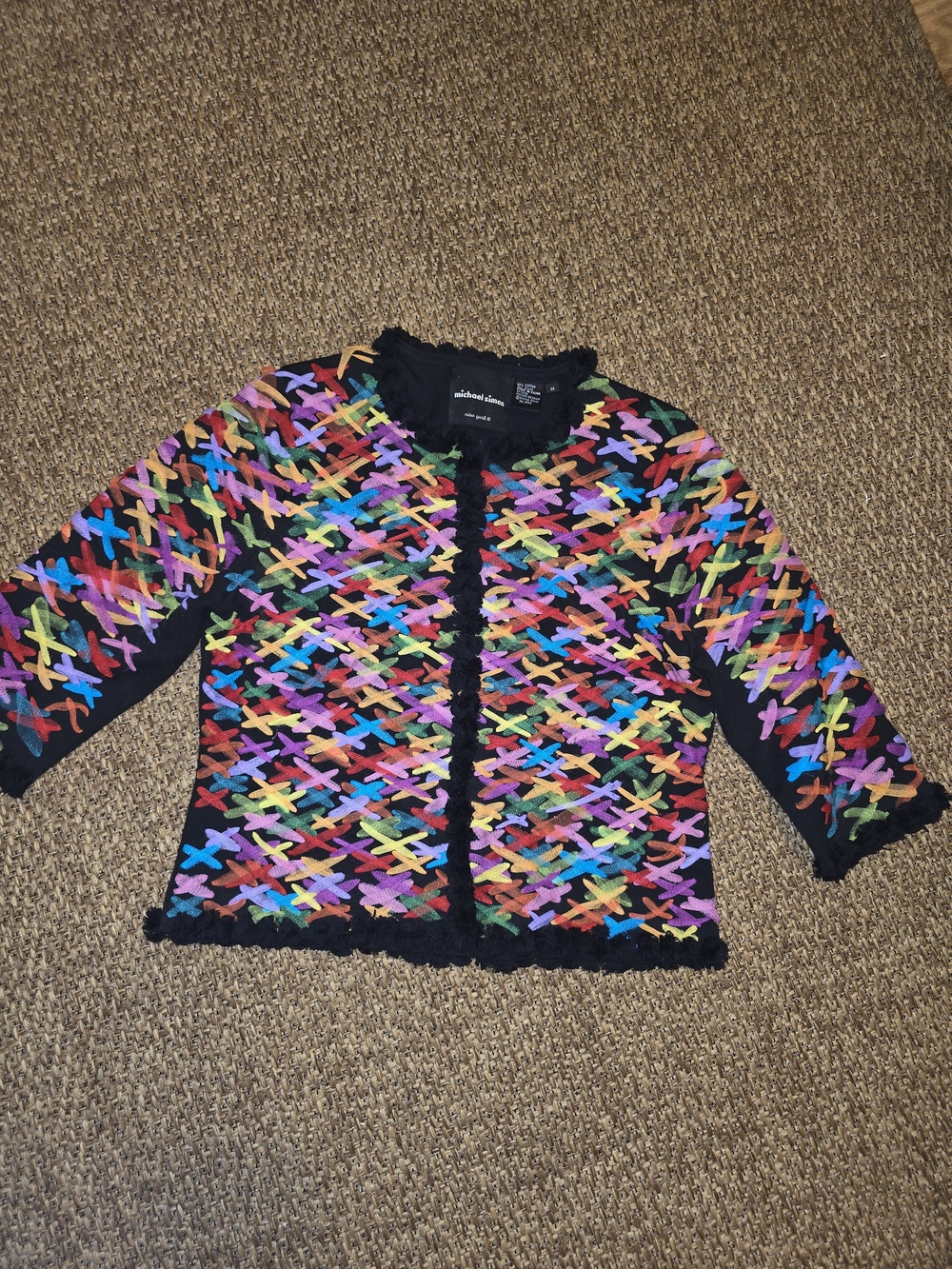 Michael Simon Multicolor Criss-Cross Cardigan